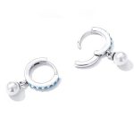 Silberohrringe mit Perlen, Türkis