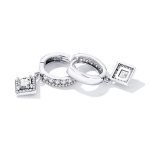 Silberohrringe, quadratisch