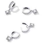 Silberohrringe, quadratisch