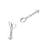 Silberohrringe, quadratisch