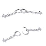 Silberohrringe, quadratisch