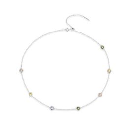 Silberne Halskette mit Glasperlen
