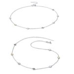 Silberne Halskette mit Glasperlen