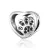 Silberanhänger, Herz mit schwarzer Hundepfote