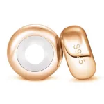 Silberner Charm-Stopper, 2 Stück + Tuch, Roségold