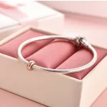 Silberner Charm-Stopper, 2 Stück + Tuch, Roségold