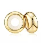 Silberner Charm-Stoppuhr, 2 Stück + Stoff, goldfarben