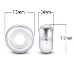 Silberner Charm-Stoppuhr, 2 Stück + Tuch, Silber