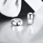 Silberner Charm-Stoppuhr, 2 Stück + Tuch, Silber