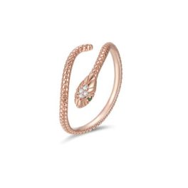 Silberring, Schlange, Roségold