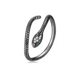 Silberring, Schlange, schwarz