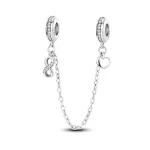 Silberanhänger mit Sicherheitskette, endlose Liebe