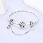 Silberanhänger mit Sicherheitskette, endlose Liebe