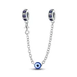 Silberanhänger mit Sicherheitskette, Auge Gottes