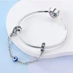 Silberanhänger mit Sicherheitskette, Auge Gottes