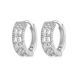 Silberohrringe mit weißem Kristall