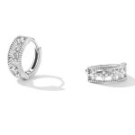 Silberohrringe mit weißem Kristall