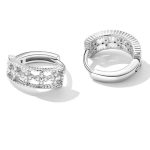 Silberohrringe mit weißem Kristall