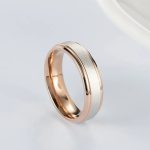 Damen-Ehering, Edelstahl, Roségold, Größe 6