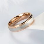 Damen-Ehering, Edelstahl, Roségold, Größe 6