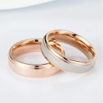 Damen-Ehering, Edelstahl, Roségold, Größe 6