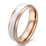 Damen-Ehering, Edelstahl, Roségold, Größe 8