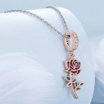 Silberanhänger, Rose, Roségold