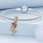 Silberanhänger, Rose, Roségold