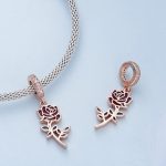 Silberanhänger, Rose, Roségold