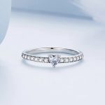 Silberner Damenring mit Herz, Größe 7