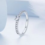 Silberner Damenring mit Herz, Größe 6