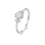 Silberring, Opal, Größe 8