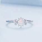 Silberring, Opal, Größe 6