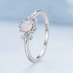 Silberring, Opal, Größe 6