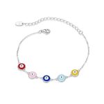 Ezüst karkötő, őrző szemek