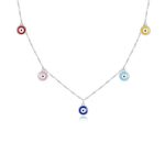 Ezüst nyaklánc őrző szemekkel