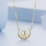 Silberne Halskette, Sonne und Mond