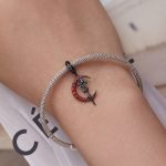 Silberanhänger, Rose und Mond