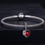 Silberanhänger, geflügeltes Herz