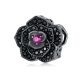 Silberanhänger, schwarze Rose