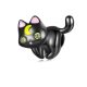 Silberanhänger, schwarze Katze