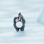 Silberanhänger, schwarze Katze