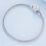 Silberarmband, rosa, 17 cm