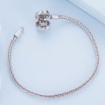 Silberarmband, rosa, 17 cm