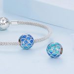 Silberanhänger, blaue Perle