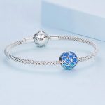 Silberanhänger, blaue Perle