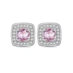 Silberne Damenohrringe mit lila Kristall