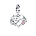 Silberanhänger, Herz mit Katze