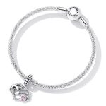 Silberanhänger, Herz mit Katze