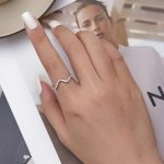 Silberring, abstrakt, Größe 8